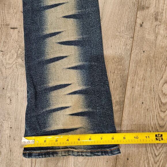 Y2K Vintage Just USA Distressed Flared Jeans Woman Size 13 Made in USA - Picture 6 of 8